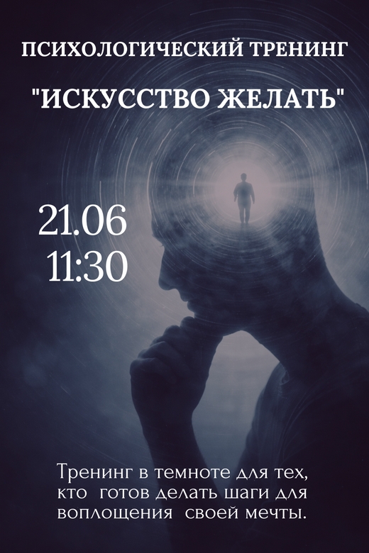 Психологический тренинг 'Искусство желать' в темноте