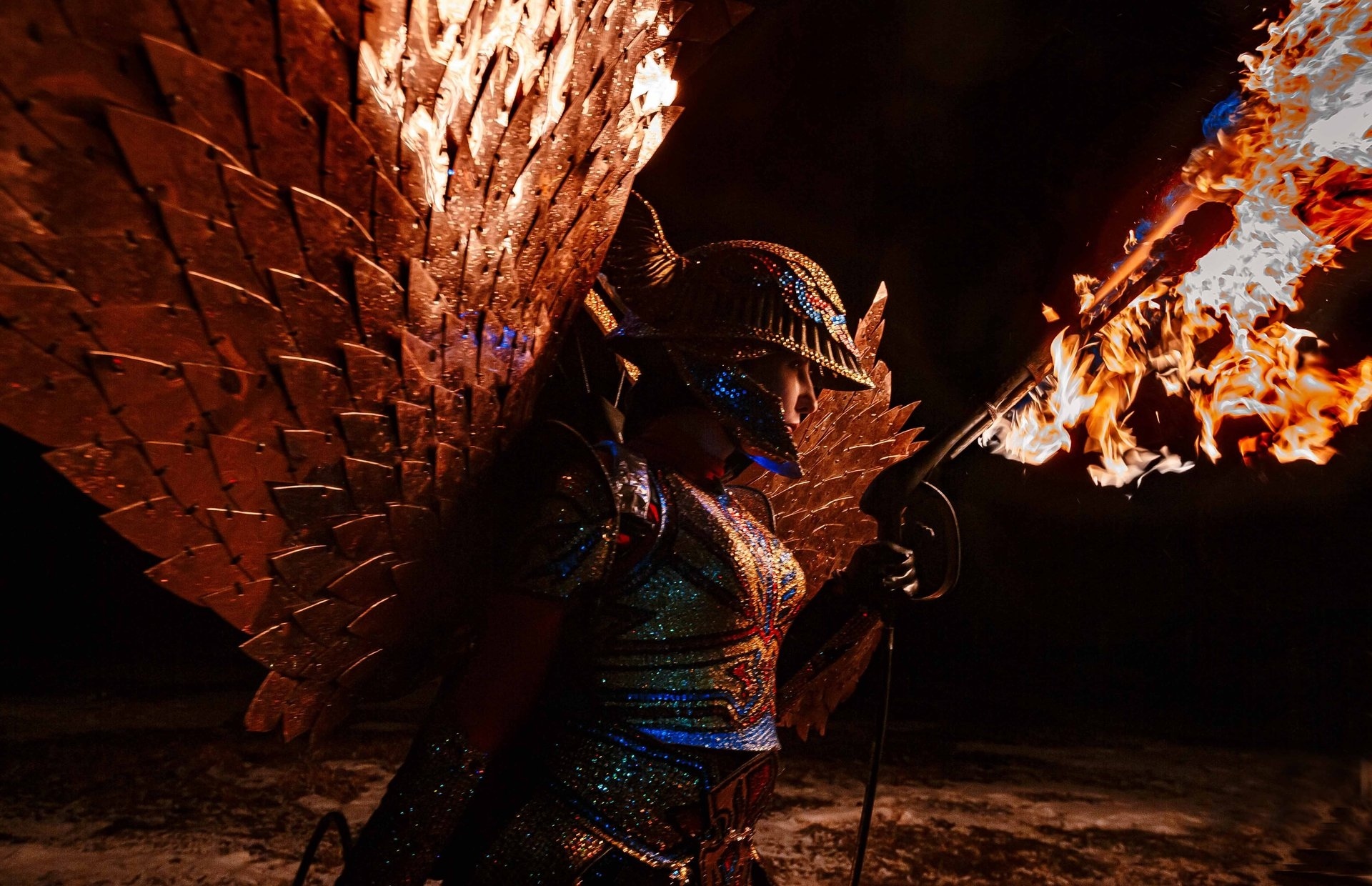 明斯克中央植物园的凤凰火焰节