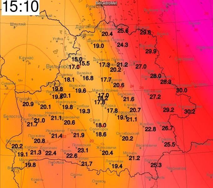 First 30°C in Belarus